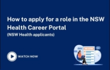 How to apply for a role in the NSW Health Career portal (NSW Health applicants)