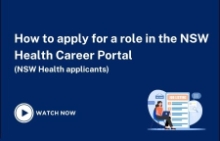 How to apply for a role in the NSW Health Career portal